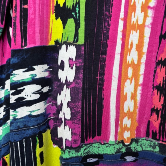 Lynn Ritchie Silver Multi-Color Contemporary Abstract Tunic Top Women's Size L - Picture 7 of 14